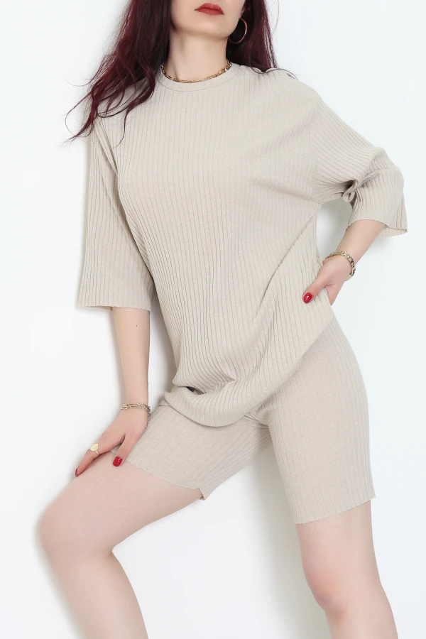 Şortlu Kaşkorse Takım Bej - 71069.1748.