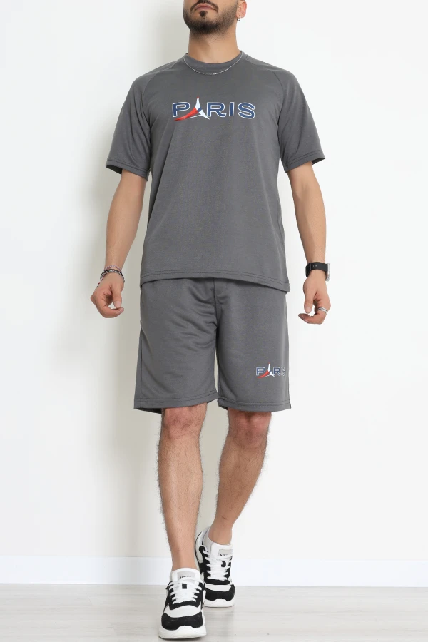 İki İplik Erkek Şortlu Takım Antrasit - 71106.1937.