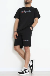 İki İplik Erkek Şortlu Takım Siyah - 71106.1937.