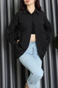 Sırt Detaylı Gömlek Siyah - 24836.396.