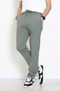 Beli Lastikli Rahat Kesim Erkek Kumaş Pantolon Haki - 42515.2091.