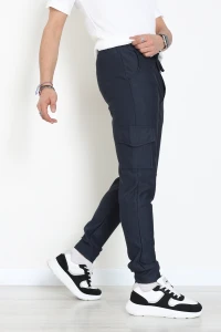 Kargo Cepli Ottoman Kumaş Erkek Eşofman Altı Lacivert - 42653.1937.