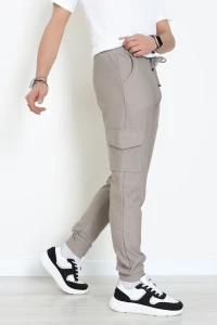 Kargo Cepli Ottoman Kumaş Erkek Eşofman Altı Vizon - 42653.1937.