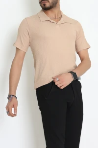Polo Yaka Bürümcük Erkek Tişört Sütlükahve - 70928.1937.
