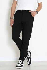 Beli Lastikli Rahat Kesim Erkek Kumaş Pantolon  Siyah - 42515.2091.