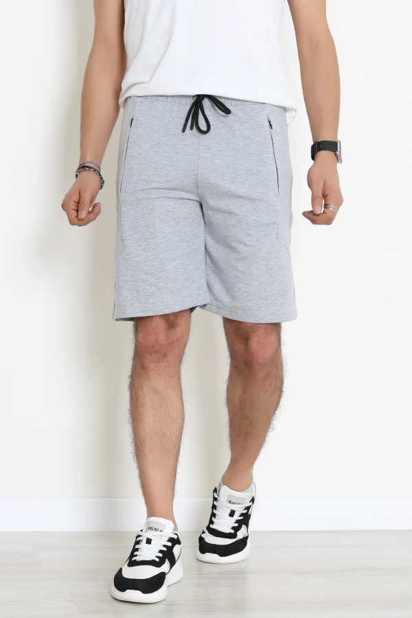 2 İplik Gizli Cepli Erkek Şort Gri - 71082.2066.