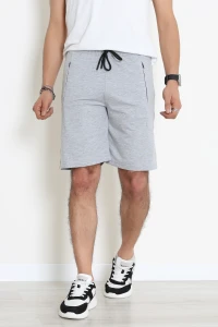 2 İplik Gizli Cepli Erkek Şort Gri - 71082.2066.