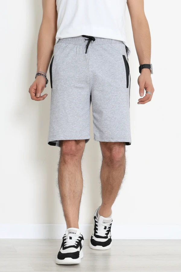 2 İplik Yan Bantlı Erkek Şort Grisiyah - 71083.2066.