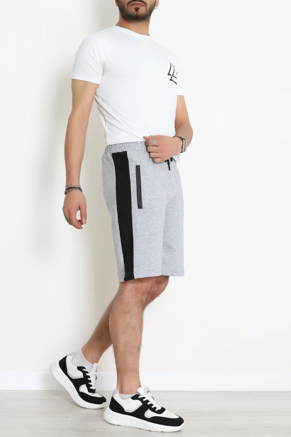 2 İplik Yan Bantlı Erkek Şort Grisiyah - 71083.2066.