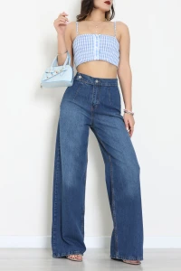 Cepsiz Pensli Palazzo Kot Pantolon Mavi - 31917.2088.