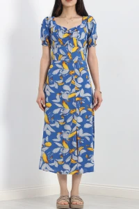 Öpücük Yaka Elbise İndigosarı - 696.1247.