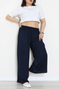 Battal Dokuma Viskon Pantolon Lacivert - 71111.1992.