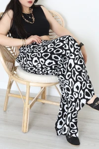 Battal Dokuma Viskon Pantolon Beyazsiyah - 71111.1992.