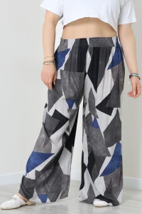 Battal Dokuma Viskon Pantolon Vizonmavi - 71111.1992.