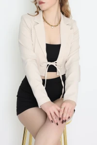 Dabıl Kumaş Astarlı Blazer Ceket Bej - 2138.1991.