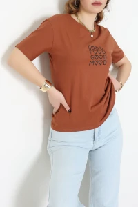 Suprem Nakışlı Tişört Kiremit - 31886.1878.