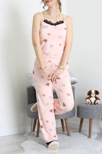 Milan İp Askılı Pijama Takımı Pudra - 320.1287.