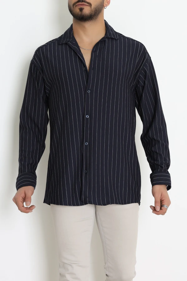 Zra Crep Çizgili Erkek Gömlek Laci - 71097.1947.