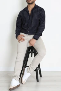 Zra Crep Çizgili Erkek Gömlek Laci - 71097.1947.