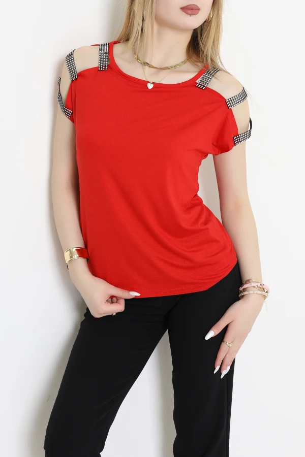 Omuz Dekolteli Bluz Kırmızı - 11273.599.