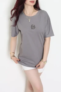 Suprem Nakışlı Oversize Tişört Boyalıgri - 31877.1878.