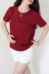 Suprem Baskılı Tişört Bordo - 31884.1878.