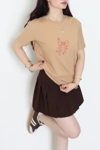 Suprem Baskılı Tişört Camel - 31884.1878.