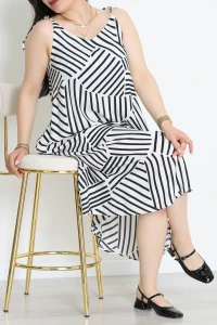 Büyük Beden Elbise Beyazsiyah - 32377.034.