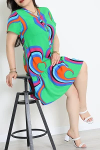 Büyük Beden Elbise Rengarenk - 32377.034.