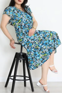 Büyük Beden Elbise Saksmavi - 32377.034.