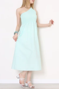 Tek Omuz Gipeli Elbise Suyeşili - 41861.1723.