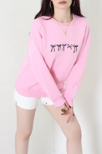 3 İplik Baskılı Sweat Pembesiyah - 42243.1878.