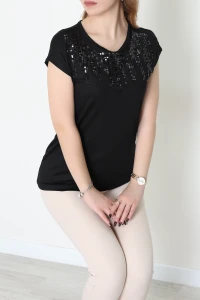 Pul Detaylı Bluz Siyah - 44003.599.