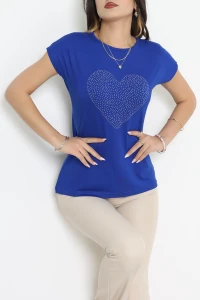 Kalp İşlemeli Bluz Saks - 44005.599.