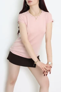 Yaka İncili Viskon Bluz Pudra - 70487.599.