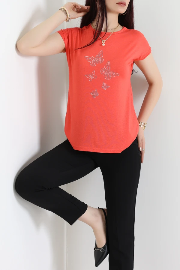 Kelebek İşlemeli Bluz Narçiçeği - 70704.599.