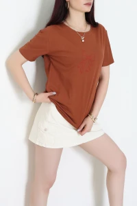 Suprem Baskılı Tişört Kiremit - 31884.1878.