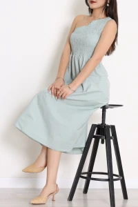 Tek Omuz Gipeli Elbise Mint - 41861.1723.
