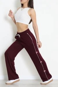 Kristal Kumaş Kurdeleli Eşofman Altı Mürdüm - 42927.102.