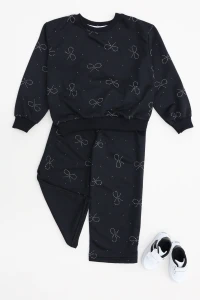 4-10 Yaş İki İplik Şardonsuz Çocuk Takım Siyah - 55043.1776.