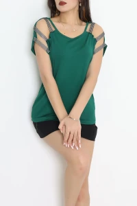 Omuz Dekolteli Bluz Zümrüt - 11273.599.