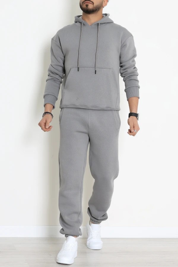 3 İplik Erkek Eşofman Takımı Gri - 42613.1878.