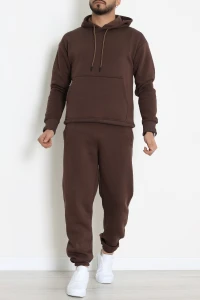 3 İplik Erkek Eşofman Takımı Kahve - 42613.1878.