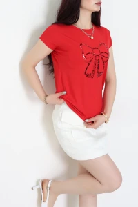 Fiyonk Baskılı Bluz Kırmızı - 43995.599.