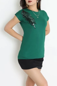 Pul Detaylı Bluz Yeşil - 44007.599.