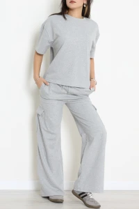 Kısa Kollu İkili Eşofman Takımı Gri - 52214.1857.