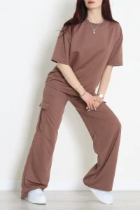 Kısa Kollu İkili Eşofman Takımı Kahve - 52214.1857.