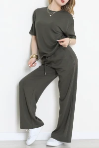 Modal Kumaş Oversize Takım Haki - 55087.1567.