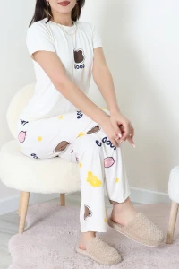 Enjeksiyon Baskı Milan Kumaş Pijama Takımı Bejayı - 630.1287.