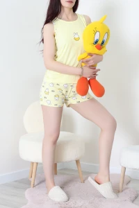 Enjeksiyon Baskılı Şort Atlet Takım Sarıtavşan - 631.1287.